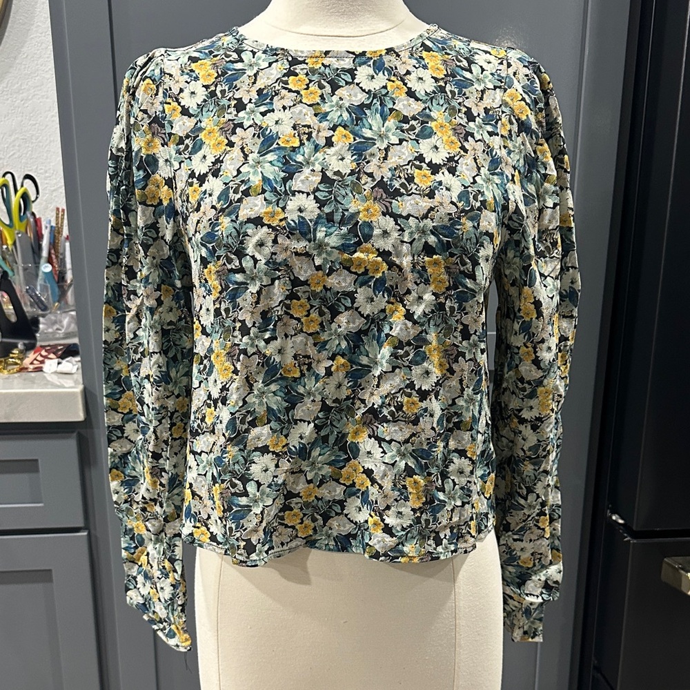 Morgan de Toi Floral Blouse - Yellow and Green